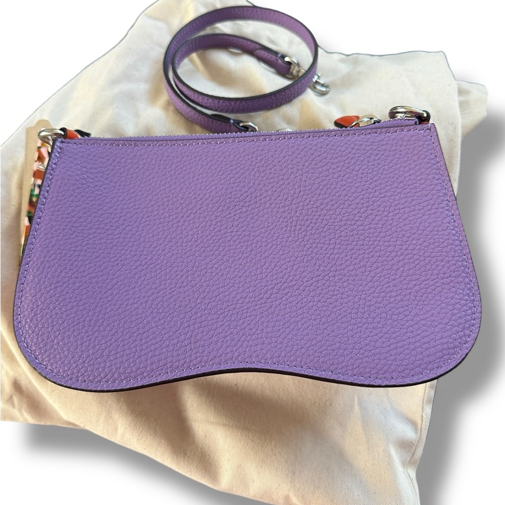 Coachtopia Purple and Orange Wavy Dinky Double Pouch Bag Iris/Sun Orange NWT - Picture 3 of 12